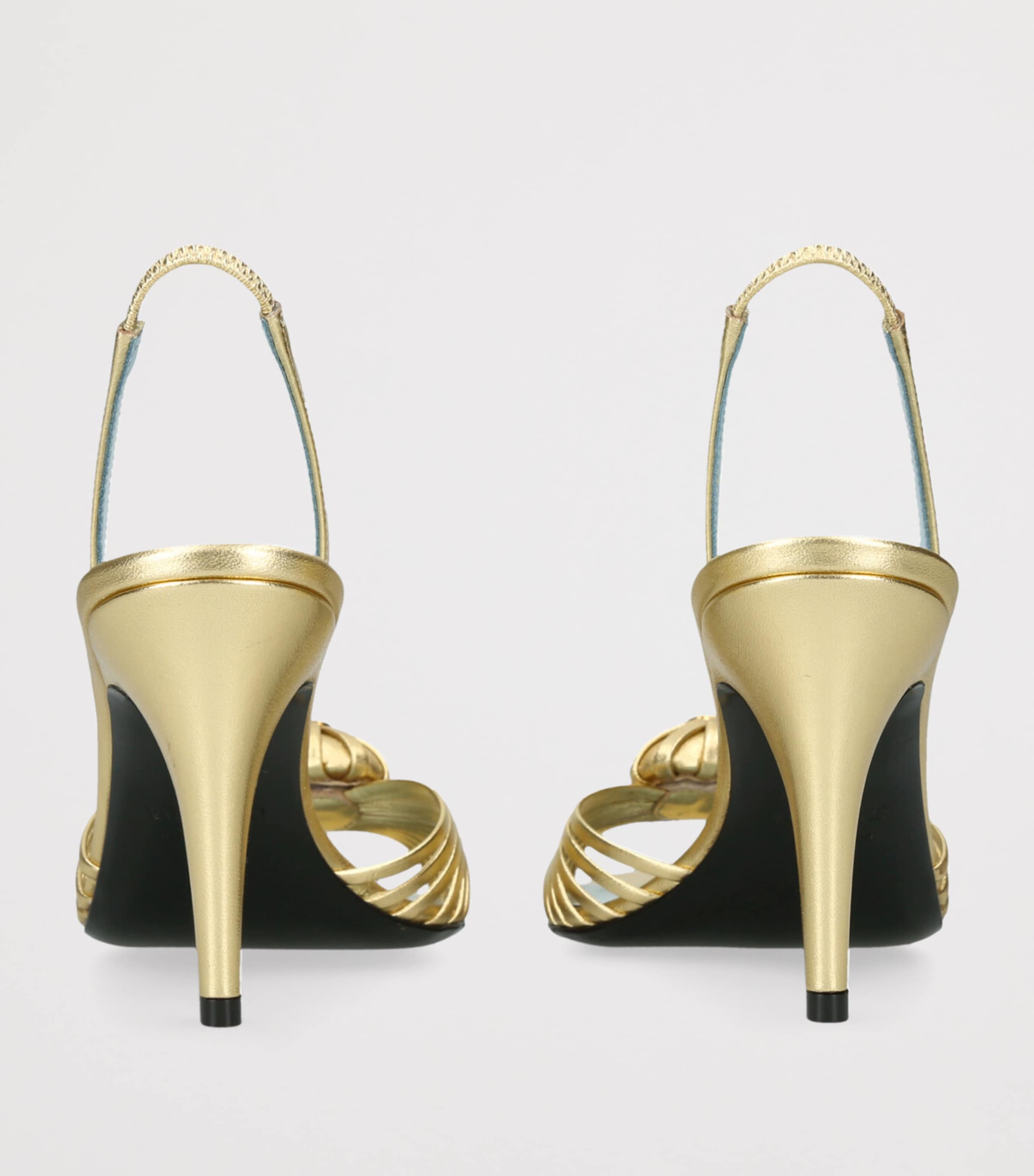 Valentino Garavani Gold Leather Royal Slingback Heels 85