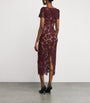 Self-Portrait Burgundy Guipure Lace V-Neck Midi Dress