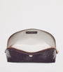 Small Leather Croc-Embossed Cosmetic Case