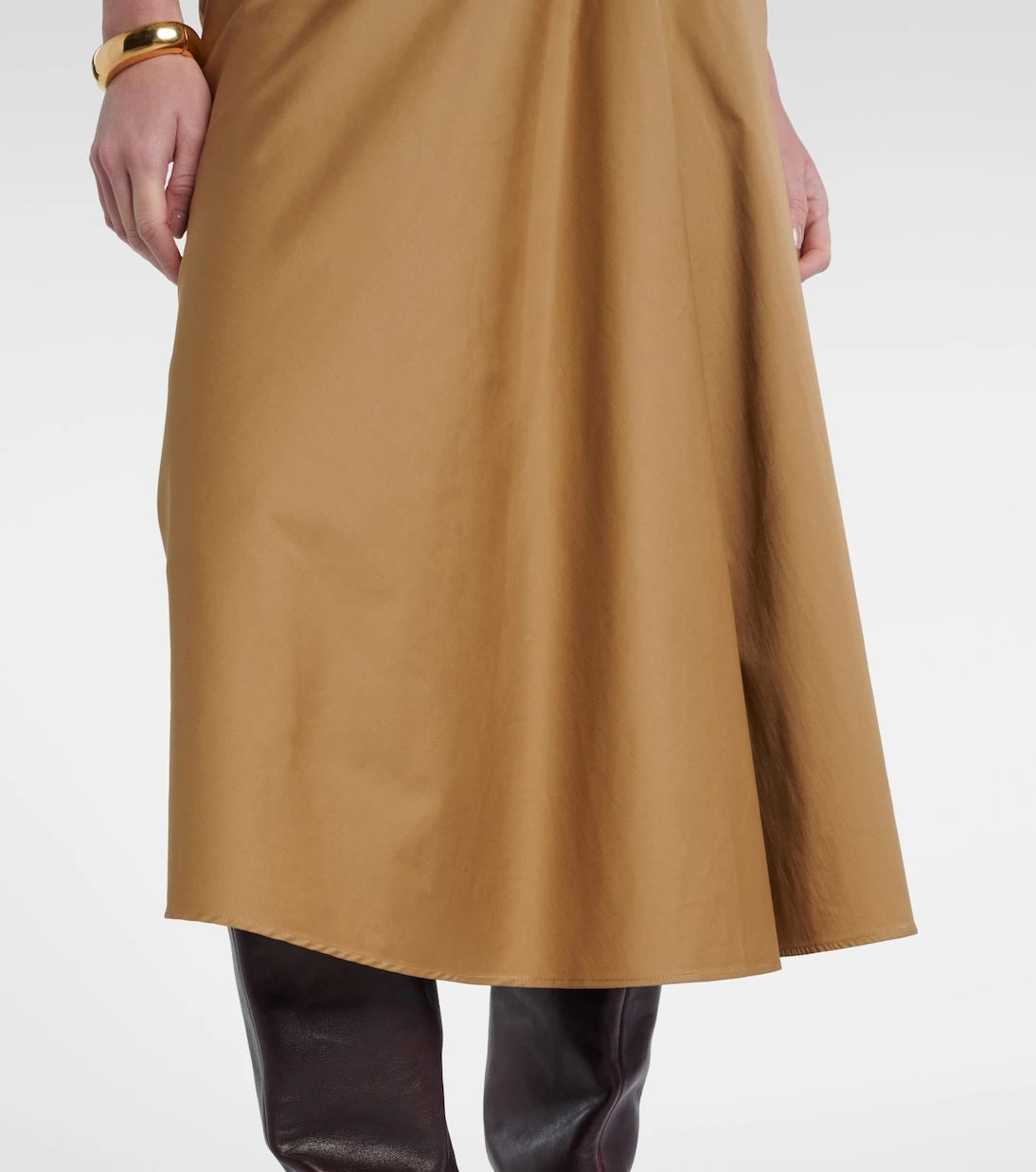 Max Mara - Paggi cotton-blend satin midi skirt