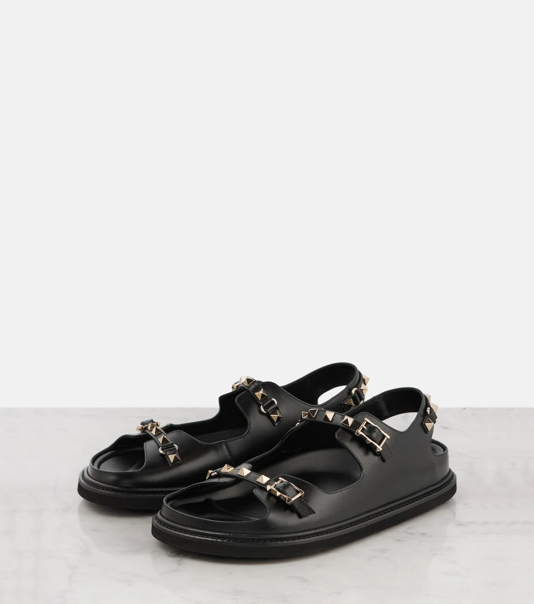 Valentino Garavani - Rockstud leather flat sandals