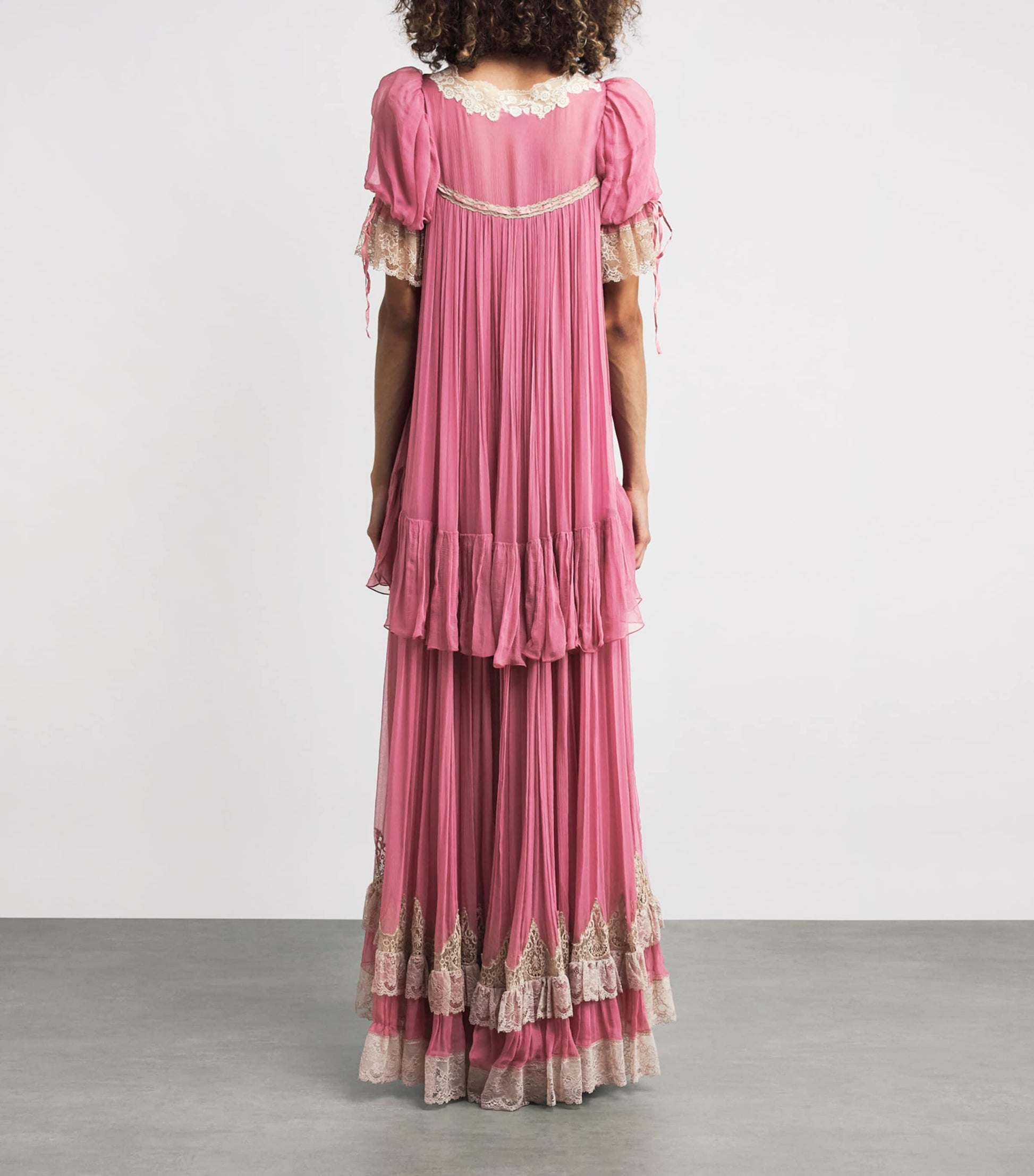 Chloé Red Puff-Sleeve Maxi Dress