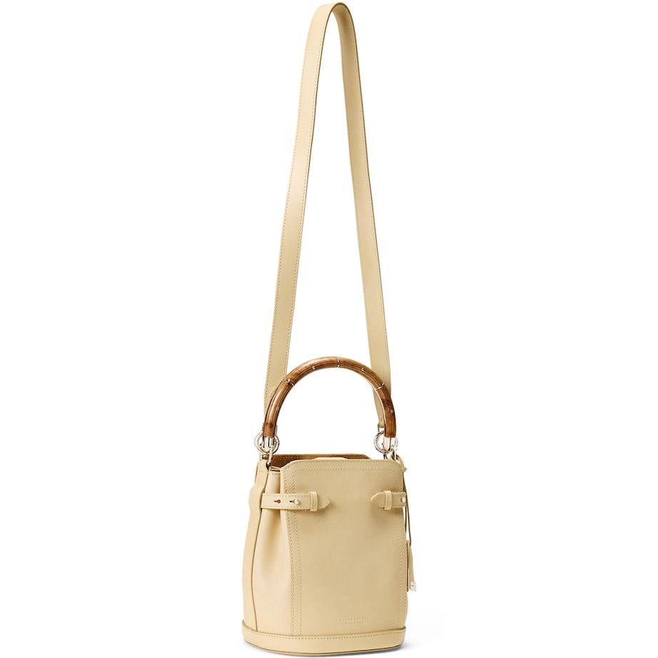 Ralph Lauren Collection Beige Small Leather RL 888 Bucket Bag