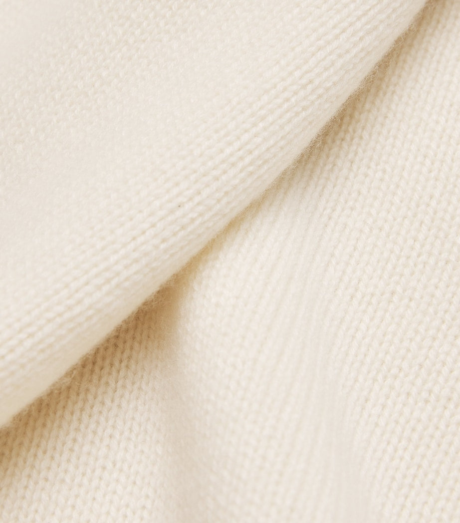 Soft Goat White Cashmere Rollneck Boyfriend Sweater