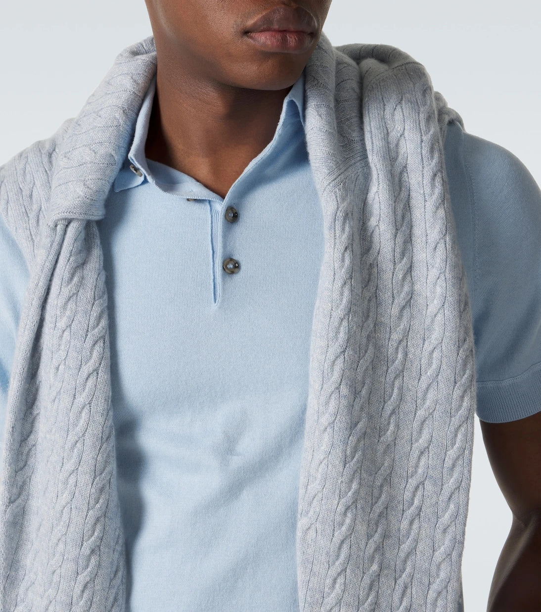 Allude - Cotton, silk, and cashmere polo shirt