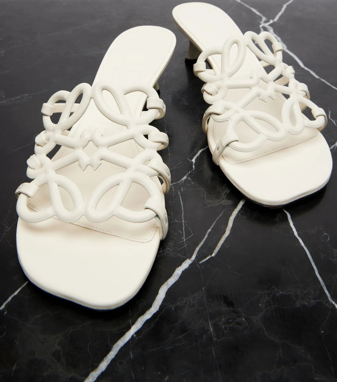 Loewe - Petal Anagram leather mules