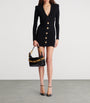 Black Knitted Button-Up Mini Dress