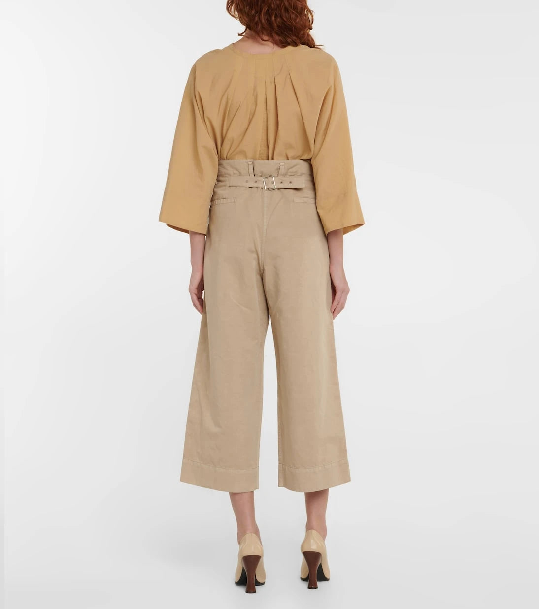 Lemaire - Cotton and linen cropped pants