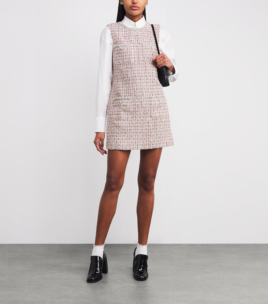 Self-Portrait Pink Bouclé Mini Dress