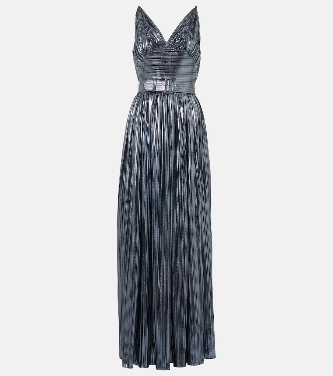 Rodarte - Pleated belted lamé gown