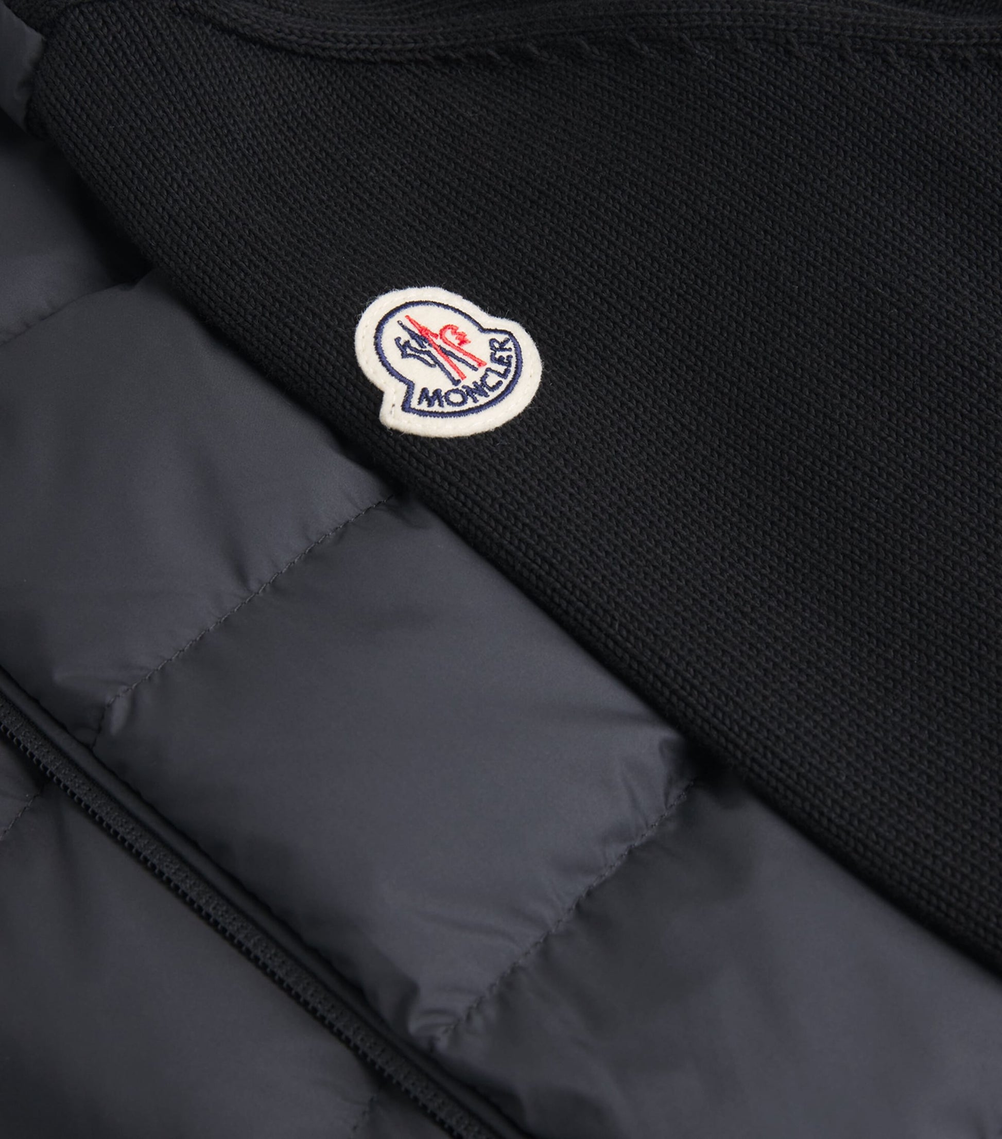 Moncler Black Cotton Down-Front Cardigan