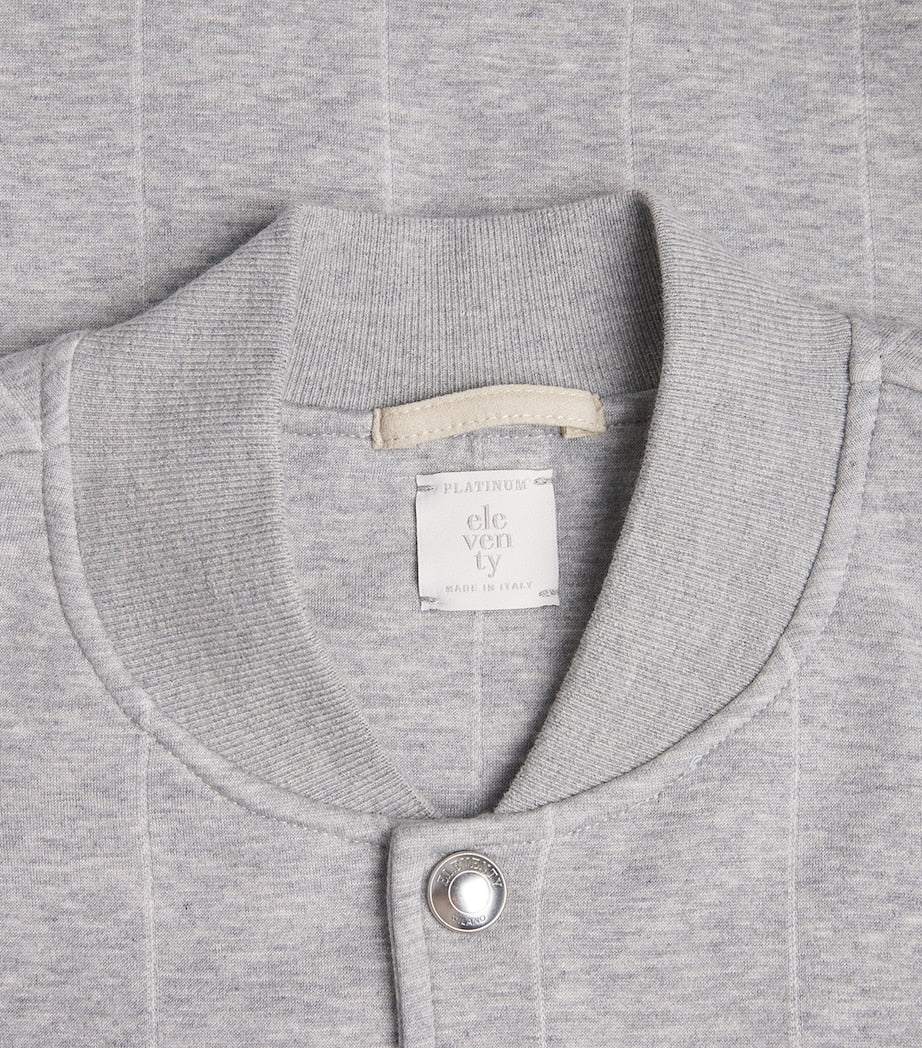 Eleventy Cotton-Blend Stripe Bomber Jacket