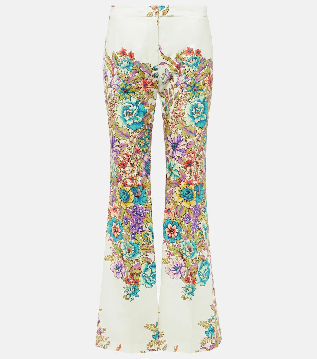 Etro - Floral cotton-blend flared pants