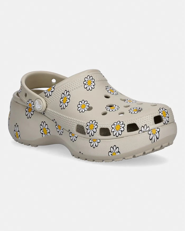 Crocs kadın platformlu terlik ayakkabı Classic Platform Floral Clog