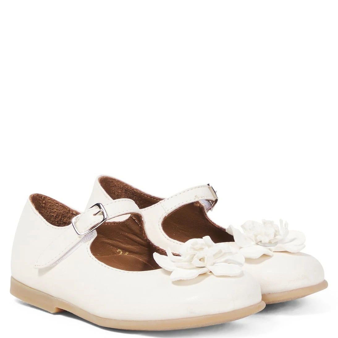 PèPè - Floral-appliqué leather ballet flats
