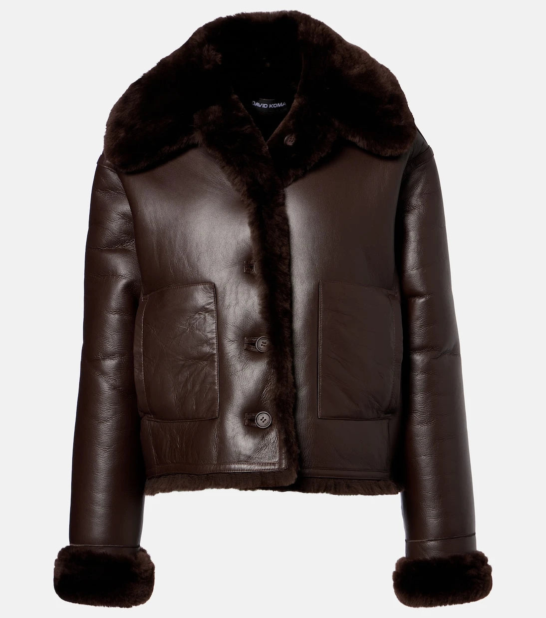 David Koma - Reversible shearling and leather jacket