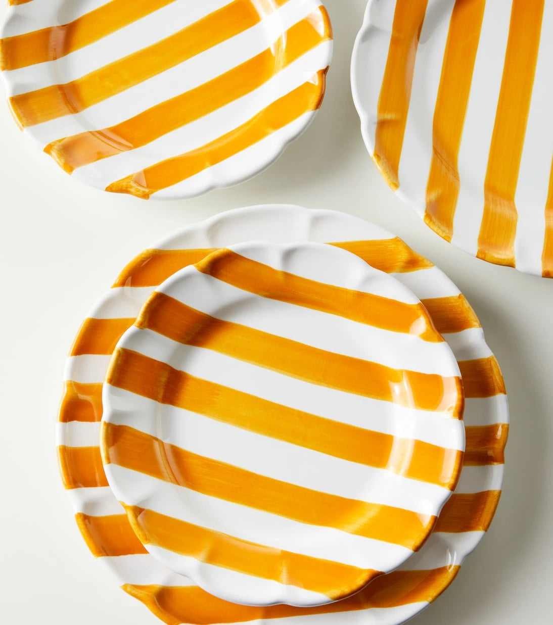 Cabana - Righe set of 2 ceramic dessert plates