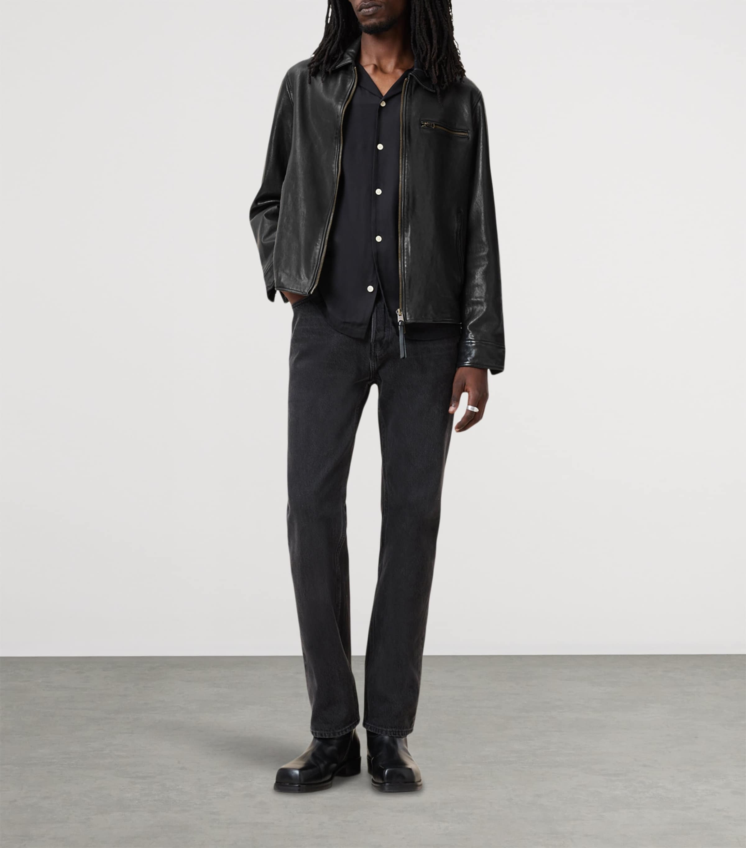 Black Leather Miller Jacket