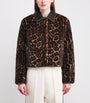 Claudie Pierlot Brown Faux Fur Leopard Bomber Jacket