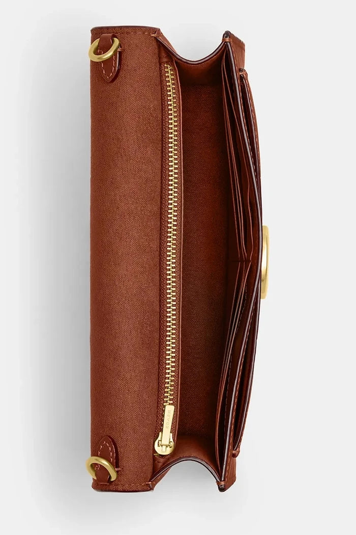 Кожена чанта Coach Tabby Chain Clutch In Signature Canvas