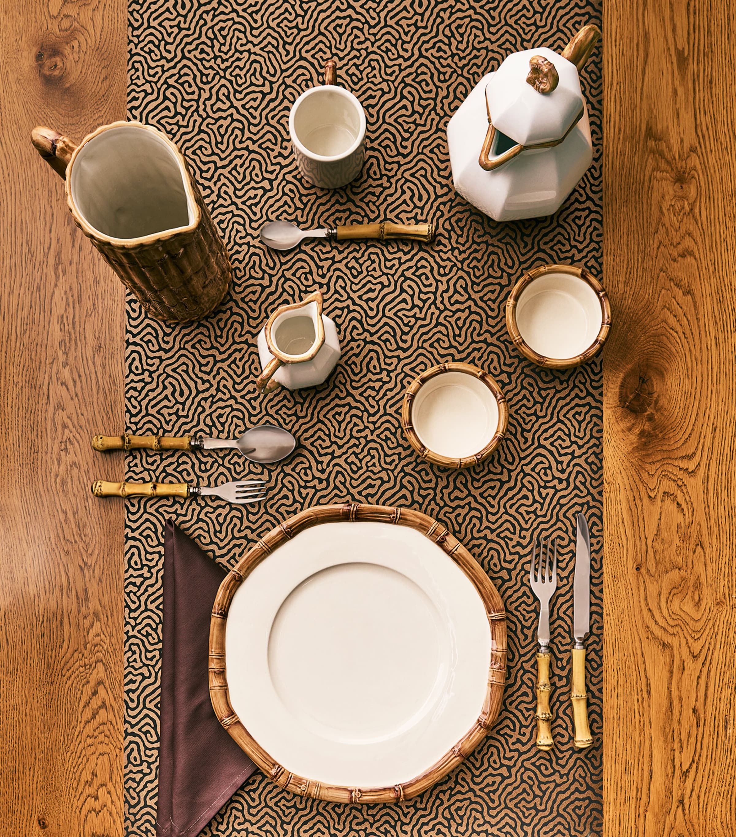 Ceramic Bamboo Plate (32cm)