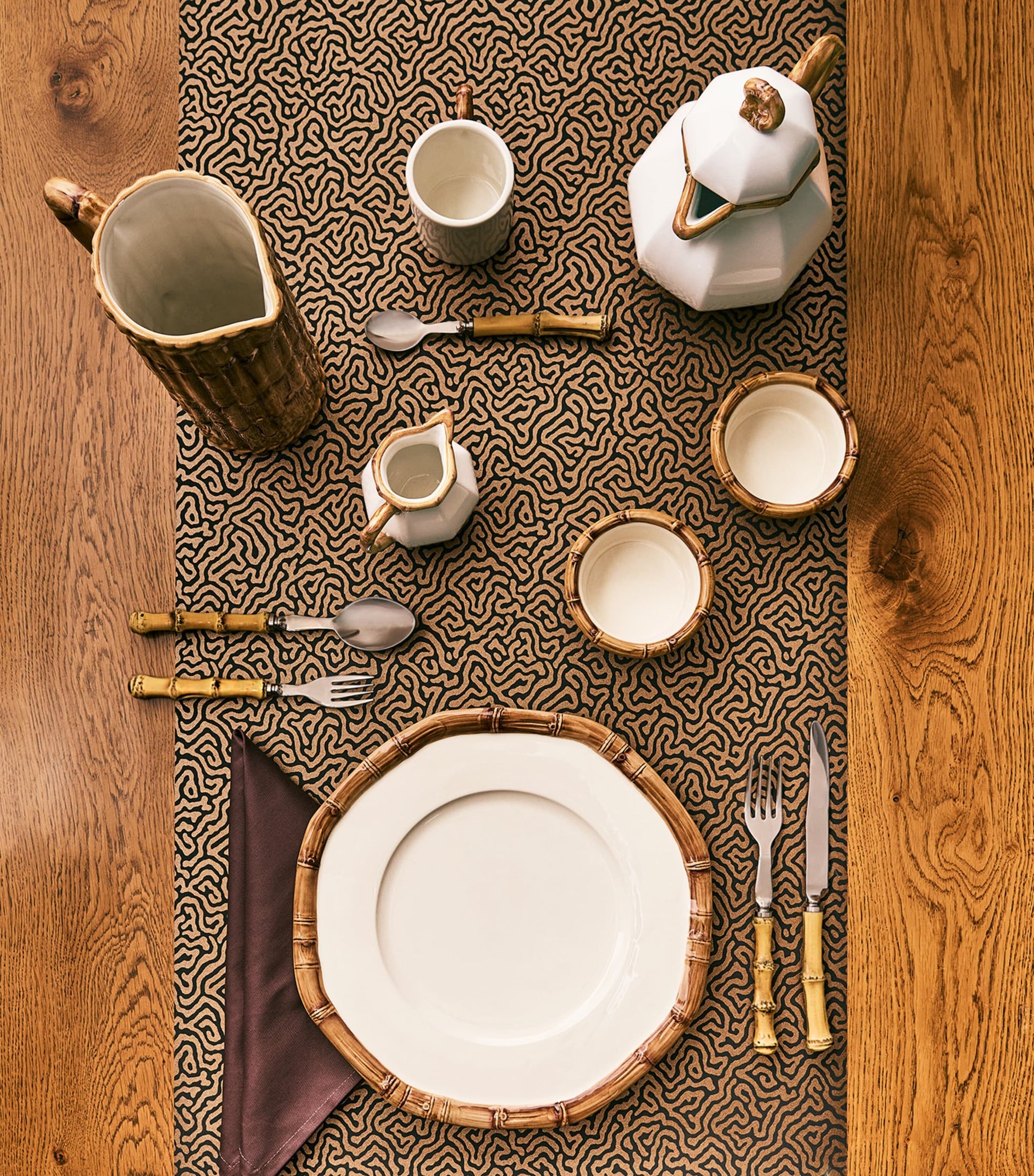 Ceramic Bamboo Plate (32cm)