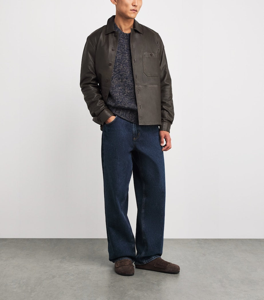 Leather Saruffo Overshirt TURKISH COFFEE