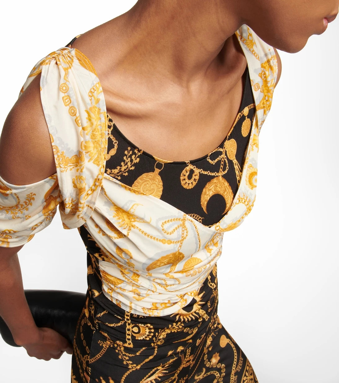 Marine Serre - Draped printed cutout top