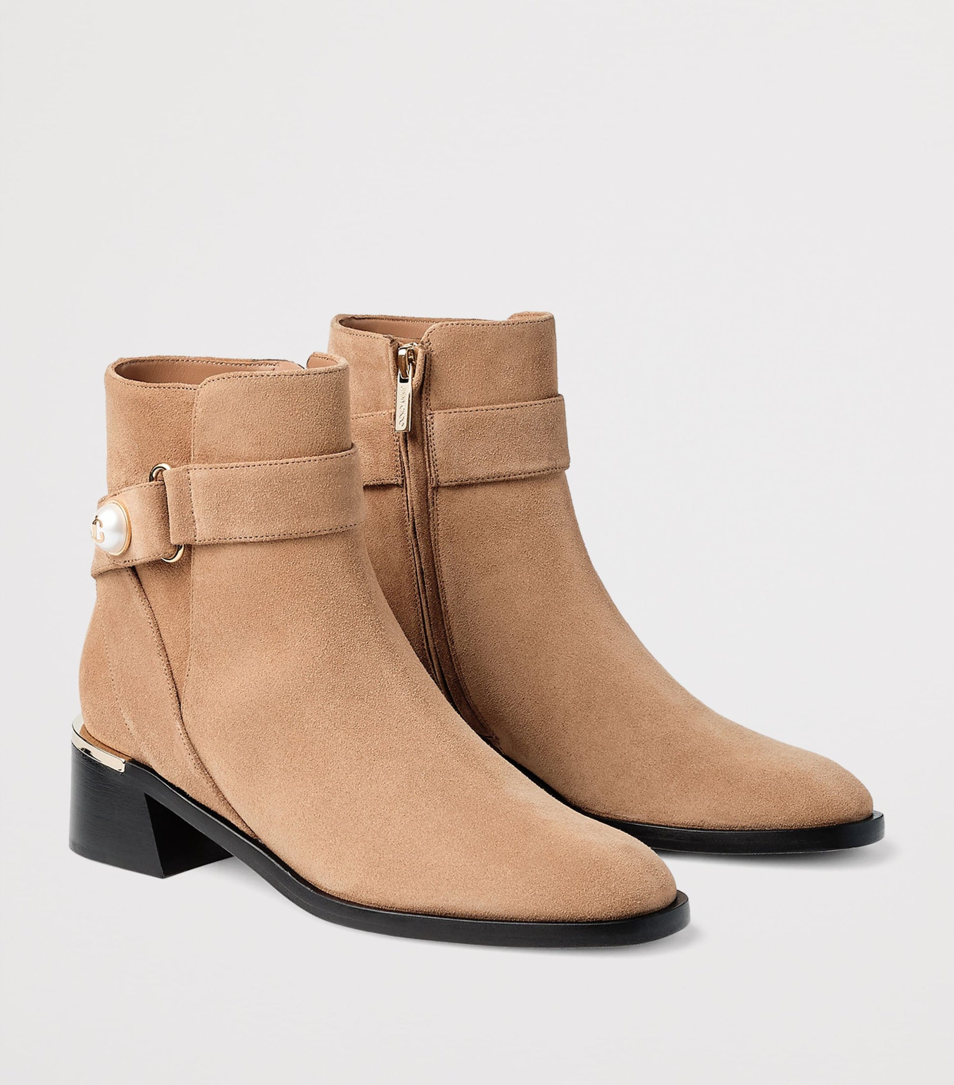 Beige Noor 45 Suede Ankle Boots