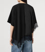 AllSaints Black Cotton Lace-Trim Lenny T-Shirt