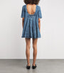 GANNI Blue Denim Open-Back Mini Dress
