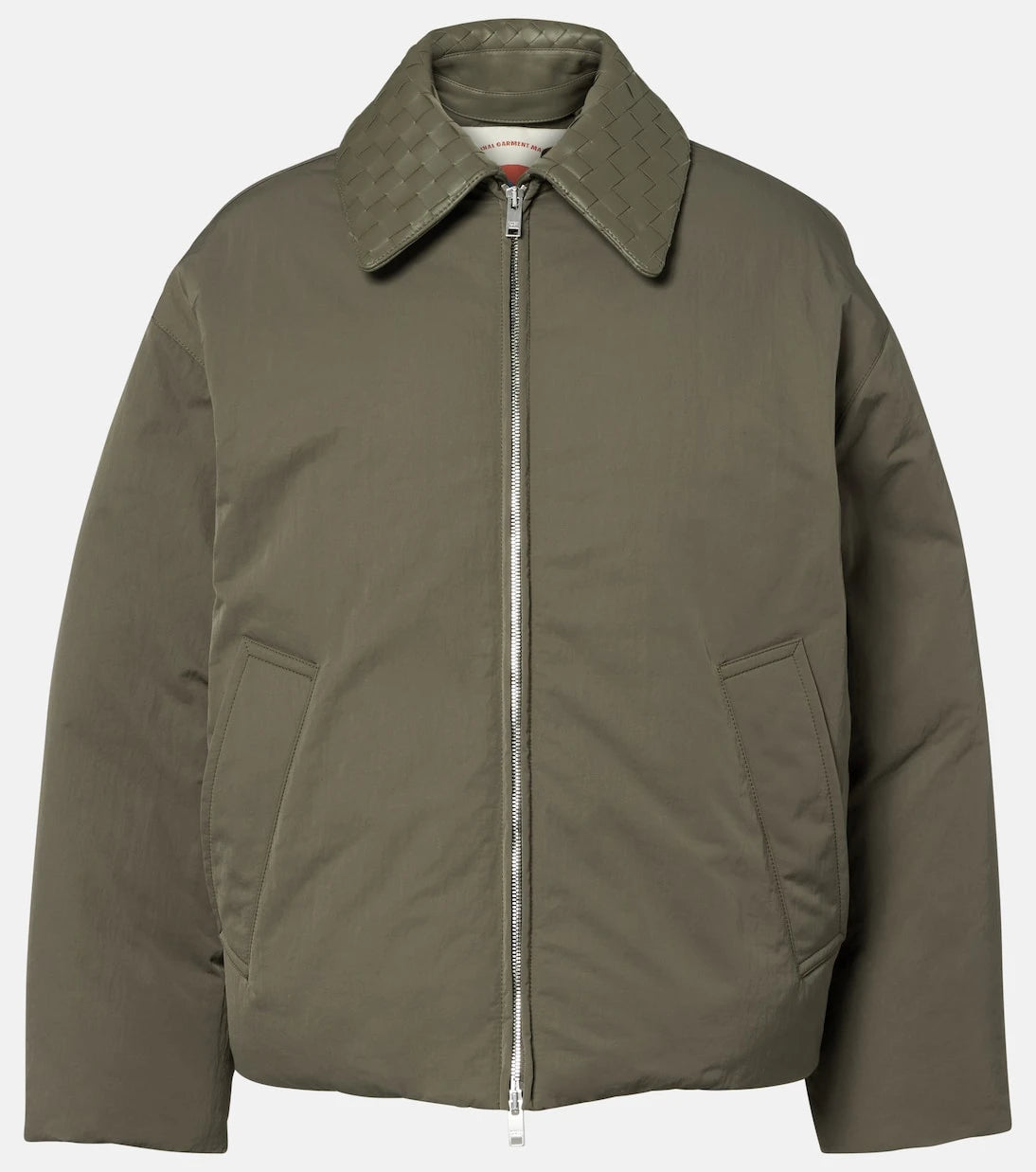 Bottega Veneta - Intrecciato leather-trimmed down jacket