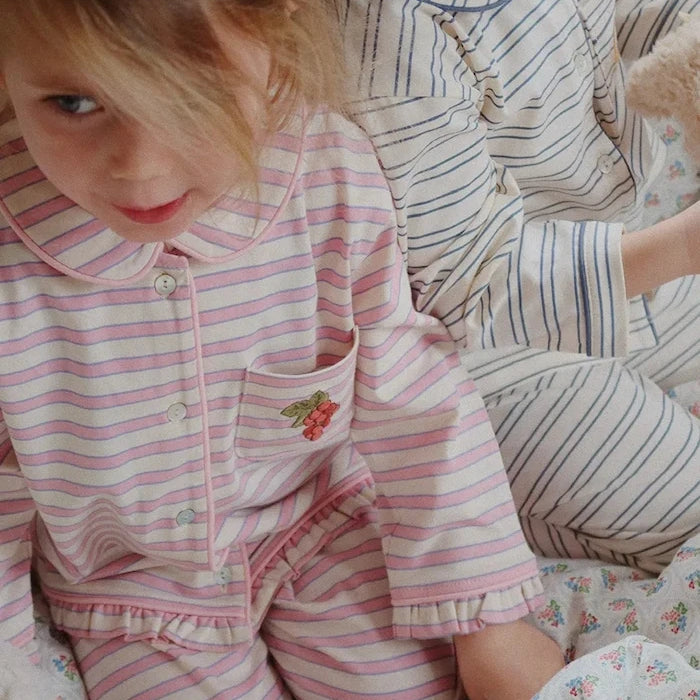 Konges Sløjd PIO FRILL SET GOTS Çocuk Pamuk Pijama Takımı