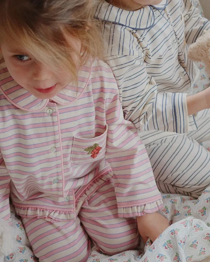 Konges Sløjd PIO FRILL SET GOTS Çocuk Pamuk Pijama Takımı
