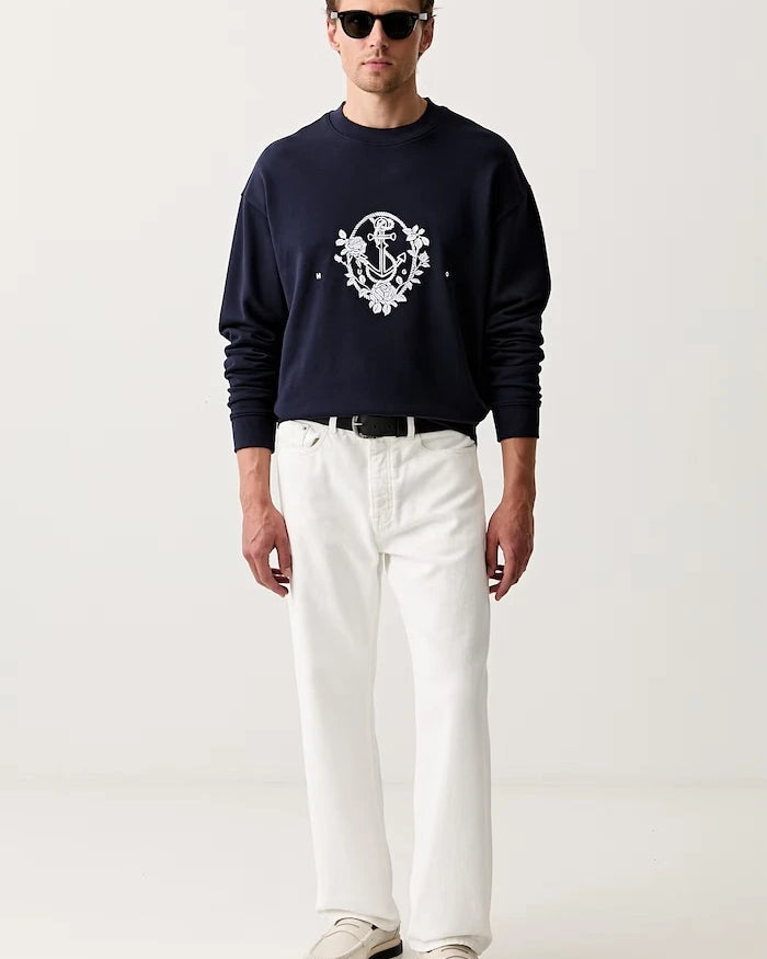 HUGO erkek pamuklu oversize sweatshirt Dursen