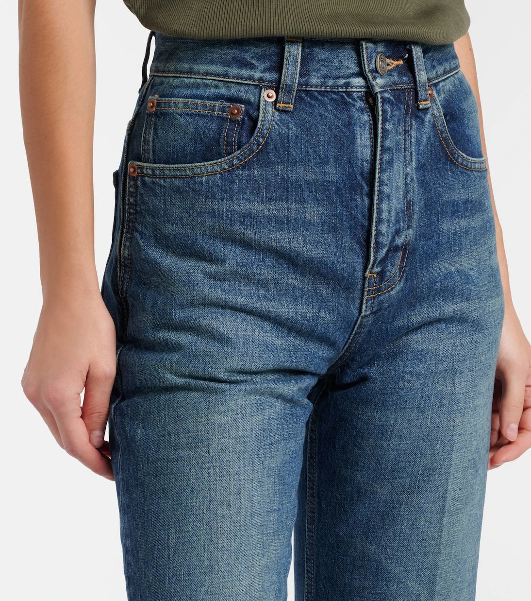 Saint Laurent - Clyde high-rise straight jeans