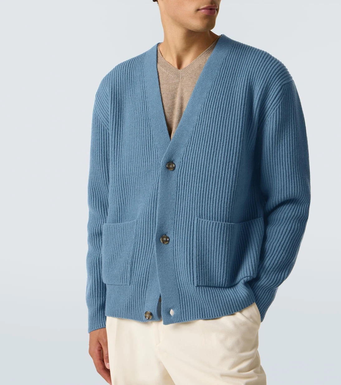 Lardini - Ribbed-knit wool and cashmere cardigan