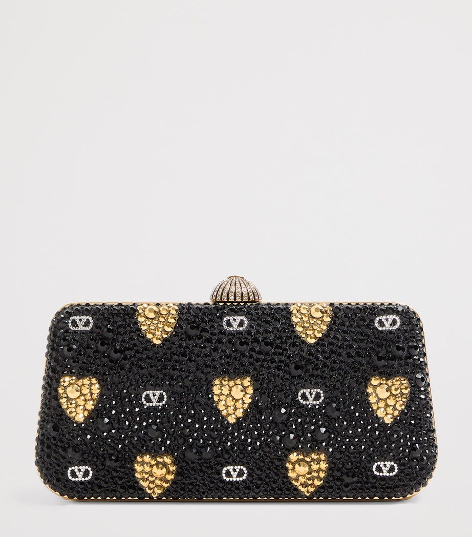 Valentino Garavani Black Embellished Minaudiere Clutch Bag