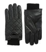 Barbour Black Quilted Leather Gloves