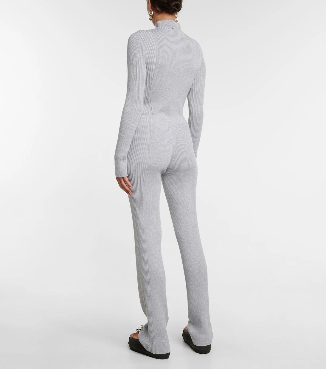 Dion Lee - Ribbed-knit mid-rise flared pants