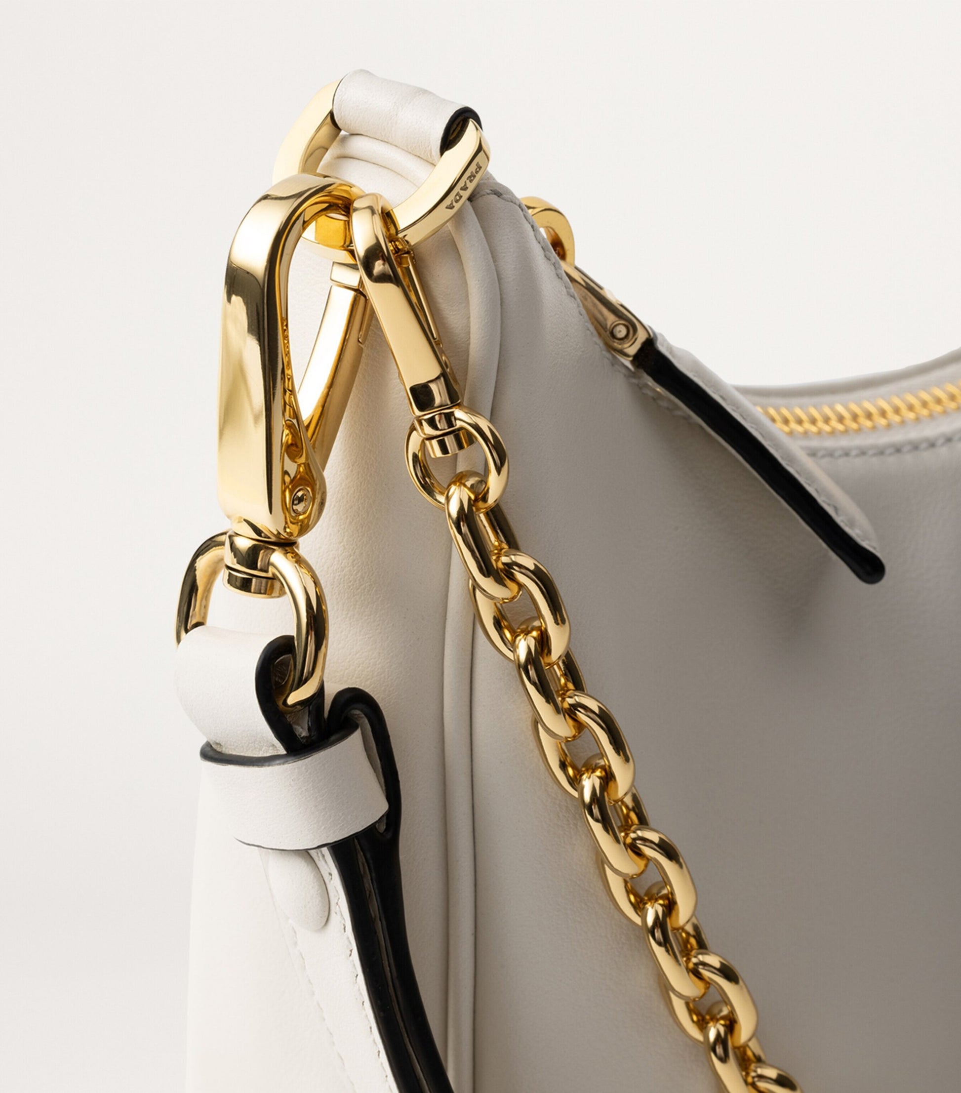Prada White Mini Leather Re-Edition Shoulder Bag