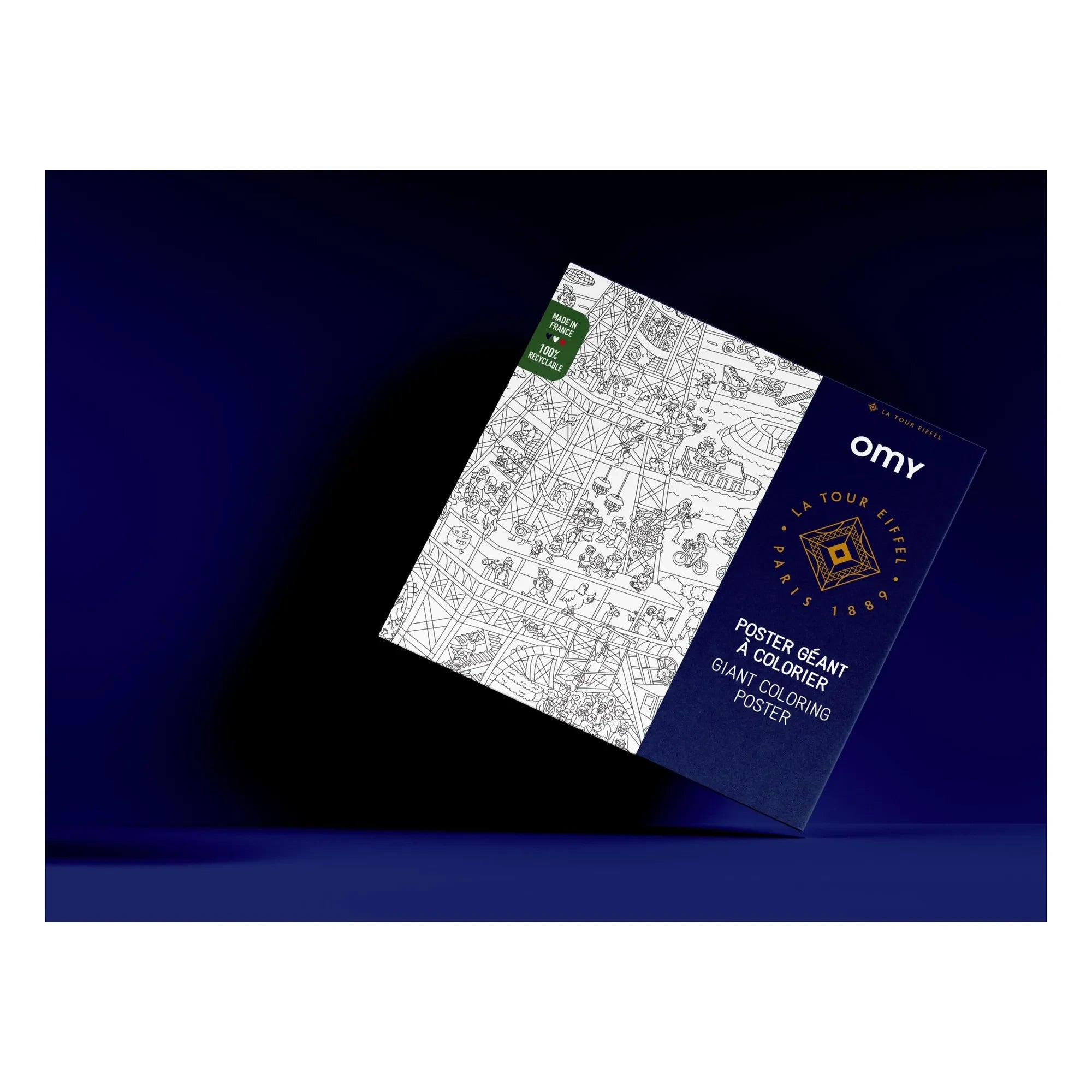 Omy - Giant Eiffel Tower Poster | Navy blue