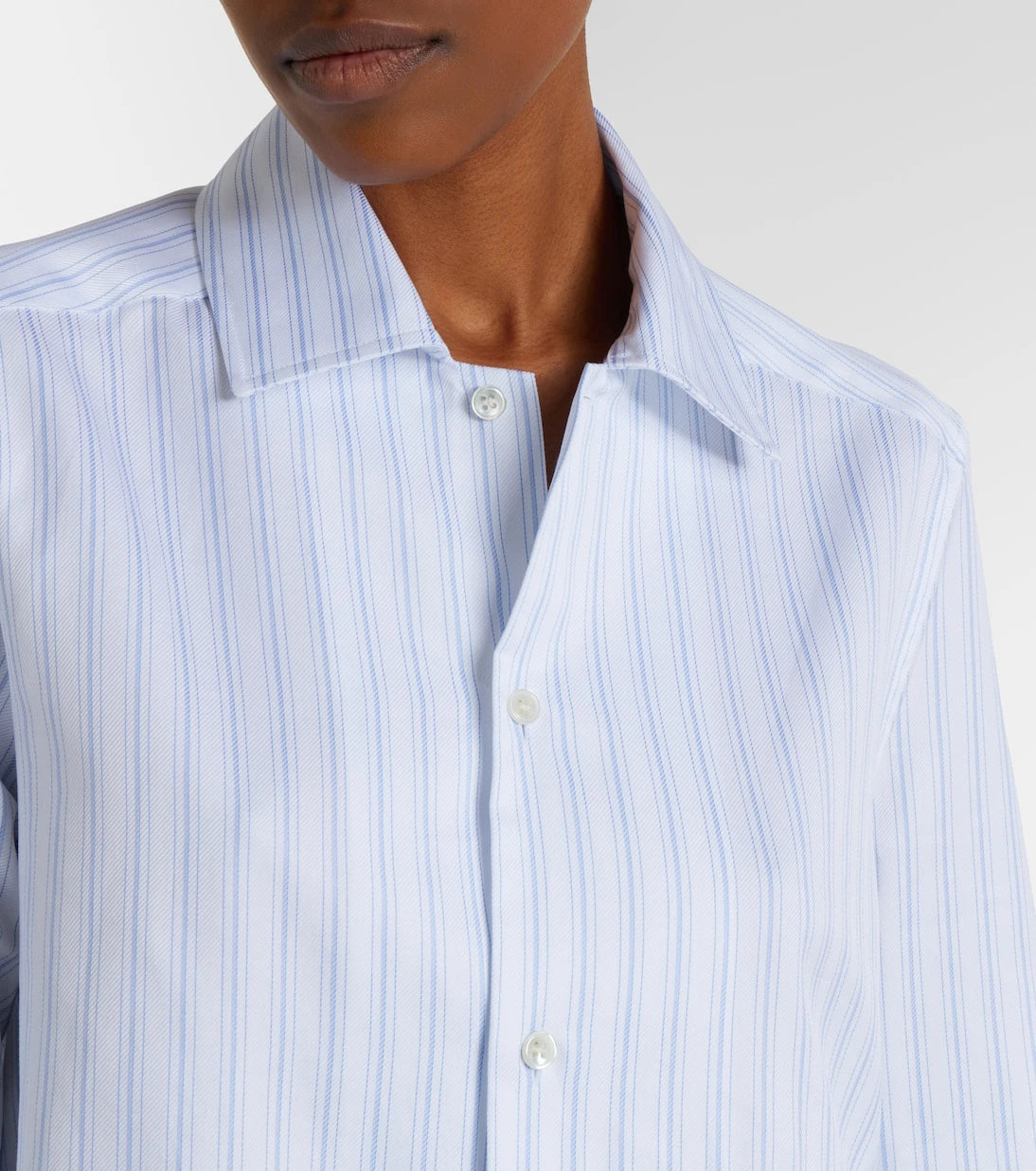 JW Anderson - Striped asymmetric cotton poplin shirt