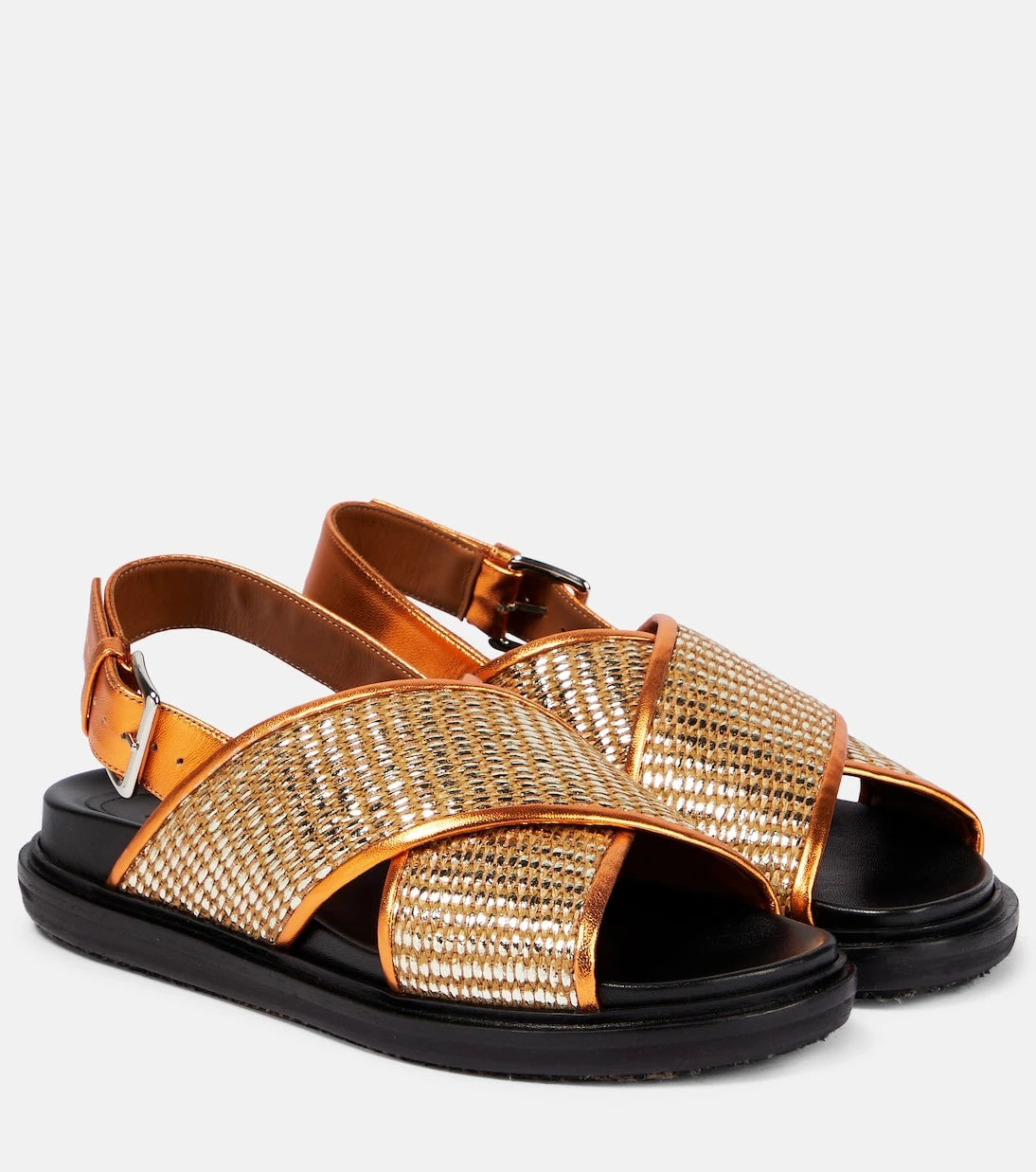 Marni - Fussbett leather-trimmed sandals
