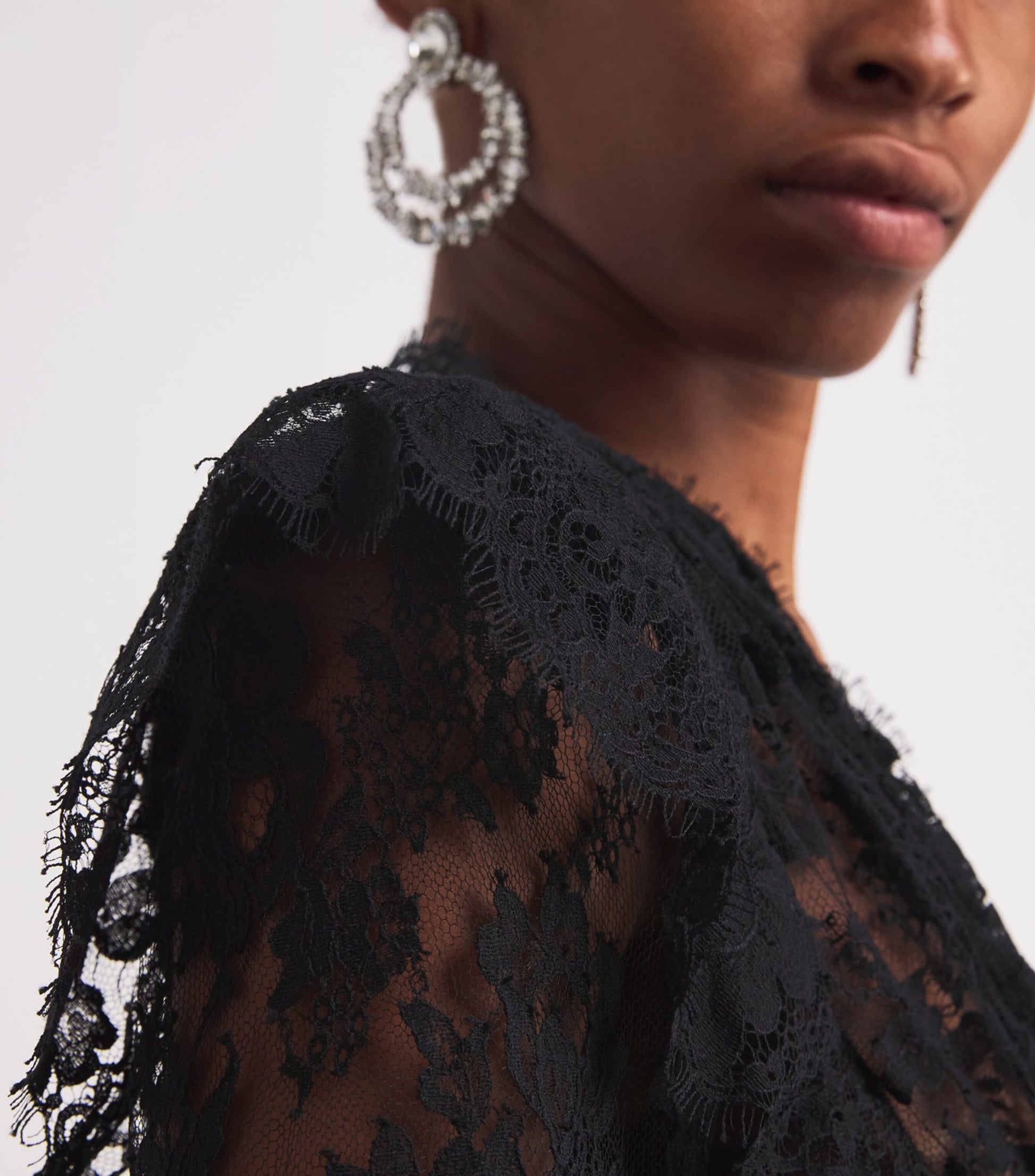 Black Lace-Velvet Gown
