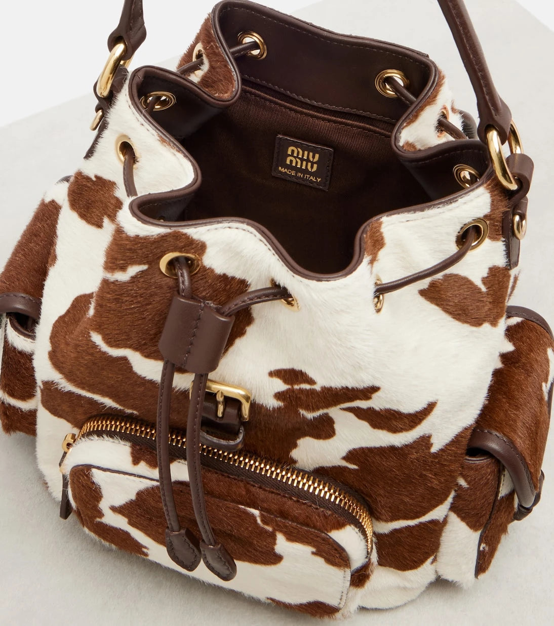 Miu Miu - Cow-print calf hair backpack
