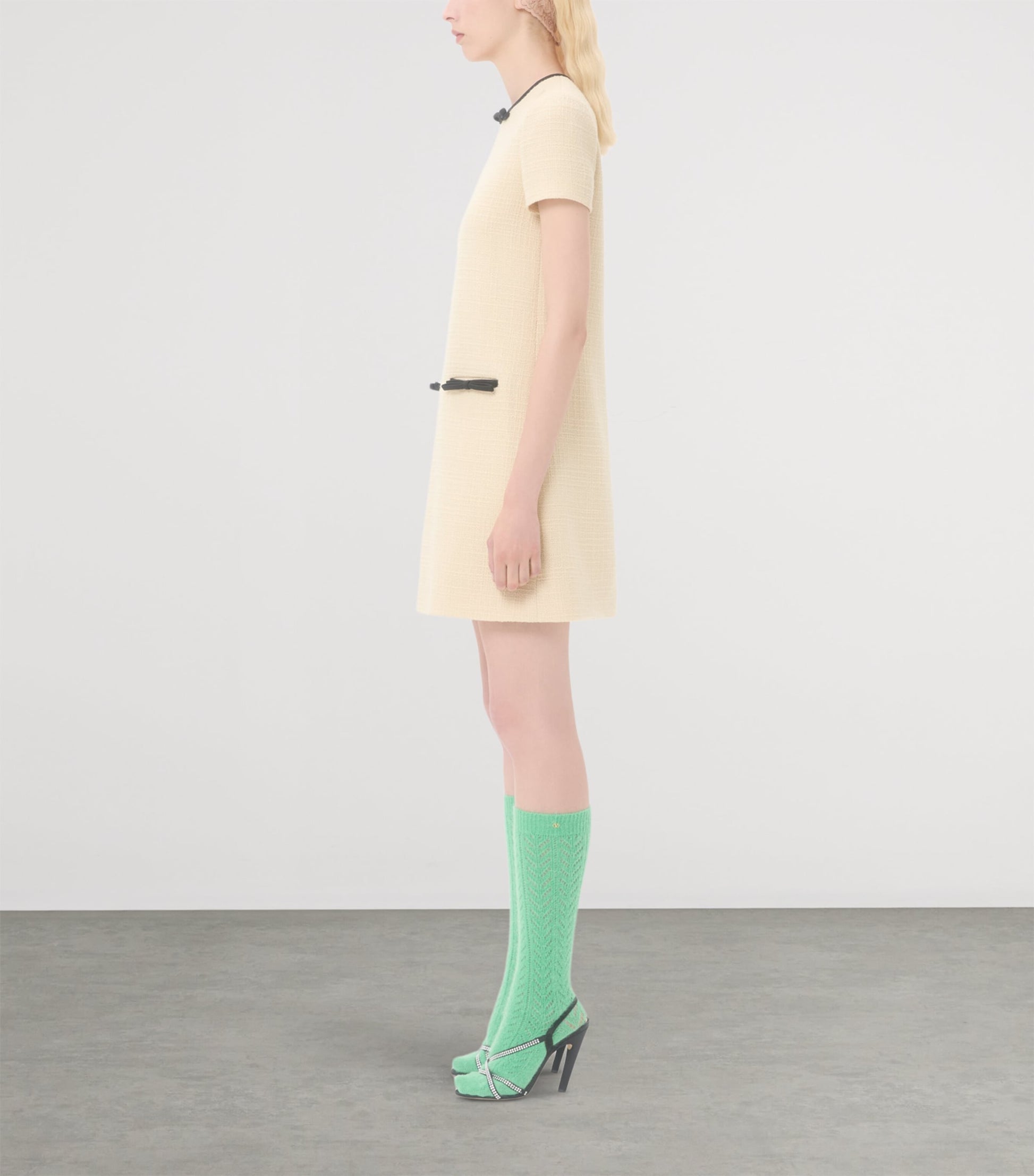 Valentino Beige Wool-Blend Mini Dress