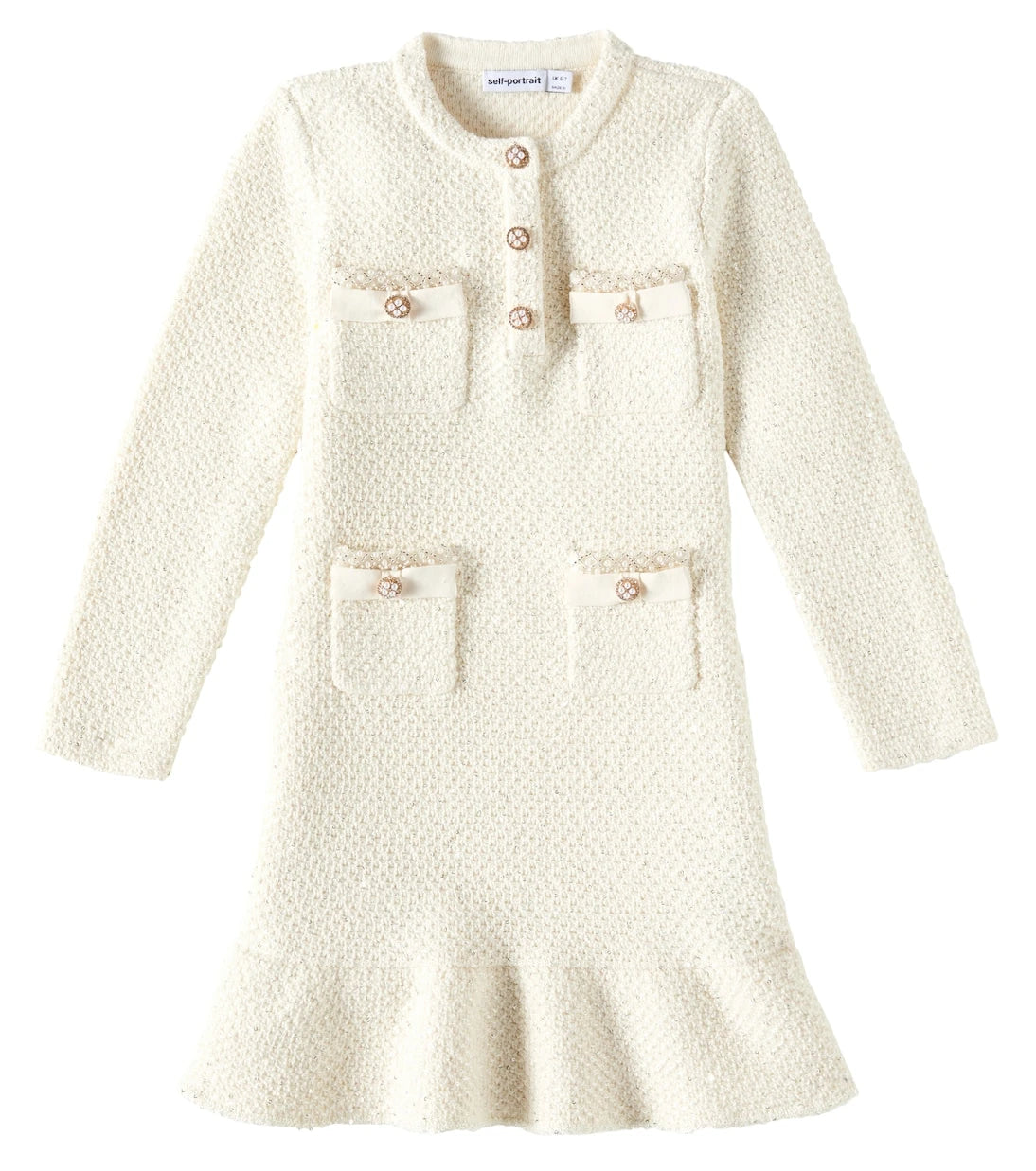 Self-Portrait Kids - Sequined knitted dress