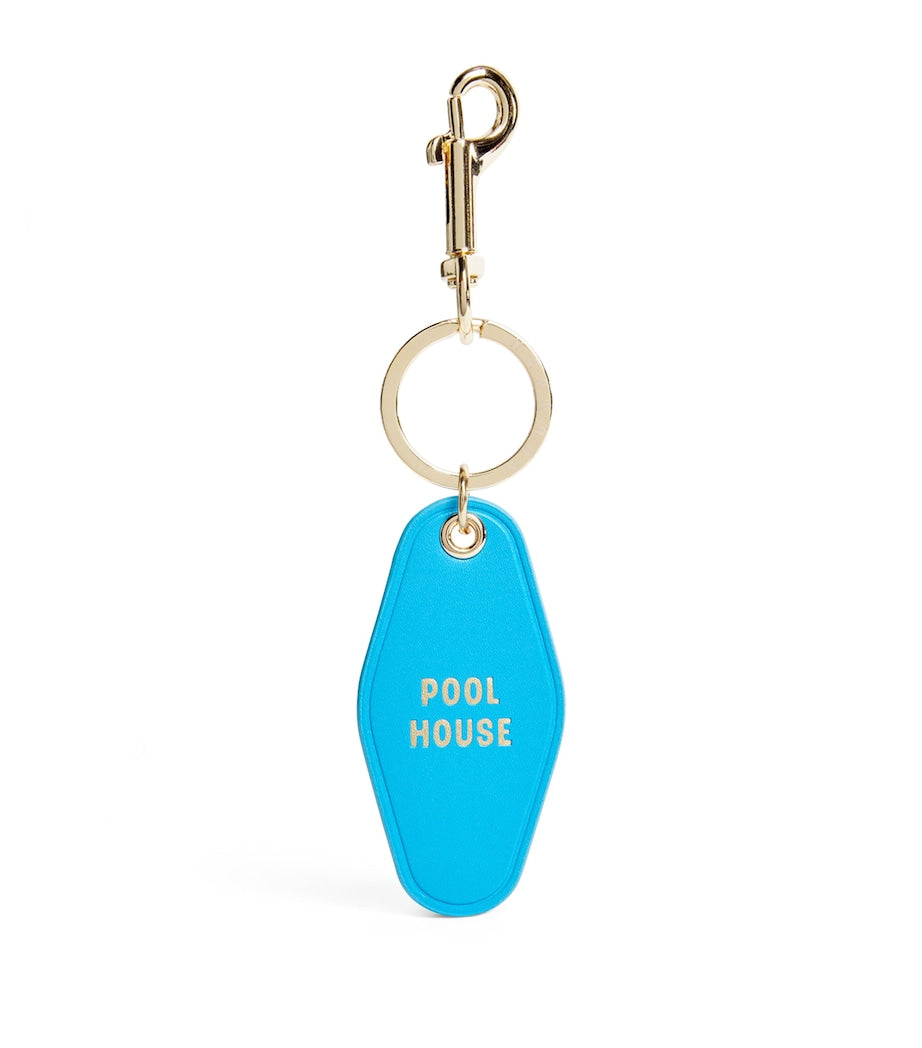 Blue Leather Pool House Keyring