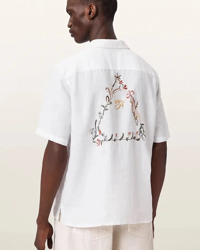 AllSaints erkek keten gömlek TRI
